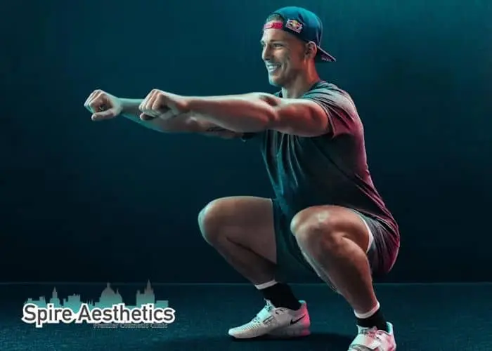 Image of man build leg muscle Ilkeston through exercise